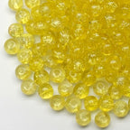 200PCS Glass Beads 8mm Glass Beads for Bracelets Necklaces Jewelry Making DIY Crafts (Yellow Crackle) - color: Yellow Crackle