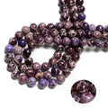 122Pcs(2 Strand/Set) 6mm Purple Imperial Smooth Round Beads Natural Stone Beads AAA Grade Premium Round Gemstone Genuine Real Stone Loose for DIY Bracelet Jewelry String Making - color: Purple Imperial, size: 6mm