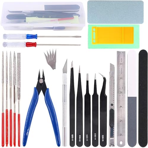 26Pcs Gundam Model Tools Kit Gunpla Tool Kit Gundam Modeler Basic Tools for Gundam Bandai Hobby Building Assembling Making - color: 26pcs Gundam Kits Tools