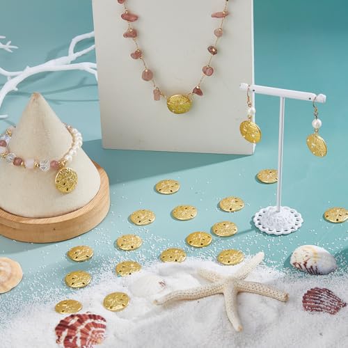 SUPERFINDINGS 30Pcs Sand Dollar Snap Starfish Charm 18mm Snaps Alloy Starfish Charm Accessory for Button Charms for Necklaces Bracelets & Rings Matte Gold Color
