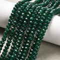 115pcs/strand Dyed Natural Jade Rondelle Beads, 4x2mm Faceted Crystal Stone Smooth Loose Spacer Beads for Jewelry Making Bracelets Earrings DIY Beading Craft Supplies, Dark Green - color: Dark Green