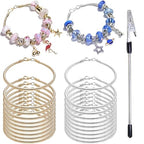 Exway 20 Pcs Snake Charm Bracelet Chain 7.0 Inch Gold and Silver Charm Bracelet Kit Snake Chain Bracelets Chain for Christmas DIY Women Jewelry Making Gifts - color: gold+silver style A, size: 7.0in