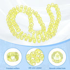 PATIKIL 75 Pcs 8mm OD 5mm Thick Crystal Glass Beads, Rondelle Crystal Beads Faceted Cut Gemstone Strand with Spacer Beads for Craft, Bracelet, Necklace, Lemon Yellow - color: Lemon Yellow