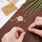 PH PandaHall 300pcs 18K Gold Spacer Beads - 4mm Seamless Smooth Waist Beads for Bikini Belly Chain Layered Bracelet Satellite Jewelry Making - size: 4mm