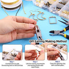 Glarks 1616Pcs Making Supplies Kit with Jewelry Tools, Includes Pliers, Jewelry Wires, Charm Pendants, Jewelry Findings for Jewelry Making and Repair - size: 1587pcs