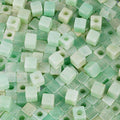 TUMBEELLUWA Stone Bead for Jewelry Making, Healing Crystal Large Hole Square Shape Loose Beads Pack of 15,Green Aventurine - color: green