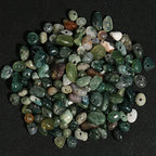 30in Moss Agate Natural Chip Stone Beads 5-8mm About 230pcs, Irregular Drilled Green Bead for Bracelets Jewelry Making Supplies for Adults, DIY Crafts. - color: Moss Agate