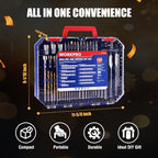 WORKPRO 455-Piece Drill Bit Set and Screwdriver Bit Set, Titanium Twist Drill Bits, Drywall Screws with Double Sided Storage Case, for Wood Metal Plastic Concrete Masonry - style: 455 PCS