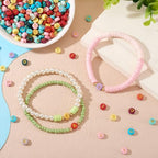500Pcs Colorful Acrylic Beads Vowel Letter A/E/I/O/U Flat Round Capital Letter Alphabet Loose Spacer Beads for DIY Friendship Bracelet Necklace Keychain Jewelry Making 7x3.5mm - color: Colorful