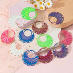 Dazzling Colorful Filigree Charms Hollow Out Multicolor Geometric Filigree Pendants for DIY Jewelry Making Earrings Necklaces Components - color: Round-1