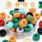 Pony Beads 2.5 lb – 4500+ Earth Tone 6x9mm Plastic Kandi Beads in Handle Bucket for Craft Supplies, Jewelry Making, Bracelets, Hair Braiding & DIY Projects - color: Earth Tone, size: Large