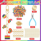 AUGSUN 189 Pcs LGBT Pride Keychain Making Kit DIY Bead Keychain Crafts Rainbow Charm Gay Lesbian Accessories for Pride Month Gifts LGBT Party Celebrations - style: LGBT