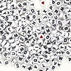 Melius Acrylic Letter Beads, 1450 Pcs 4x7mm Round Alphabet Beads in 28 Grid Box for Jewelry Making, DIY Bracelets (4x7mm, White) - color: White, size: 4x7mm