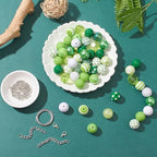 DanLingJewelry 50Pcs 20mm Green Round Bubblegum Beads Green St. Patrick's Day Beads Acrylic Round Ball Beads for Jewelry Making Bracelet - color: 50pcs - green