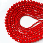 780Pcs Briolette Crystal Glass Beads for Jewelry Making, 3-10mm Faceted Red Crystal Beads for Bracelets, Rondelle Glass Beads Bulk for Crafts Wine Charms Wind Chimes Suncatchers - color: Red-02
