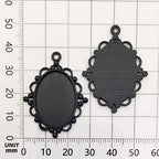 All 32pcs(16 Sets) 18x25mm Enamel Black Oval Blank Bezel Pendant Trays Base Cabochon Settings Trays Pendant Blanks for Jewelry Making DIY Findings (M181) - color: Black 18x25mm