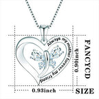 Forever Connected Mother & Son Necklace – Heart Pendant Gift for Mom, Sterling Silver Jewelry for Mother's Day or Birthday - style: Mom H