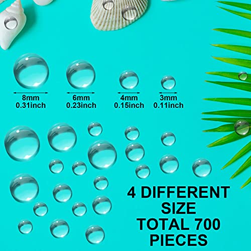 ASTER 700 Pieces Clear Dewdrop Water Droplets Embellishments Round Dewdrop Resin Beads for DIY Scrapbooking Crafts Card Making Decor Accessories