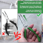 SPEEDWOX Mini Bent Needle Nose Pliers With Teeth 5" 45-Degree Bent Long Nose Pliers With Serrated Jaw Needle Remover Pliers Fishing Tools Precision Pliers For Jewelry Making And Small Object Gripping - style: Bent Needle Nose Pliers