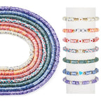 Elecrelive 6mm Polymer Clay Beads Strands 7 Colors Heishi Flat Round Spacer Beads Pearlized Spots Disc Loose Clay Chips for Bracelet Chocker Necklace Earring DIY Crafts - color: 7 Colors, 6mm