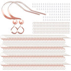 160 PCS/80 Pairs Rose Gold Fish Hook Earring Hooks with 100 PCS Clear Silicone Earring Backs and 100 PCS Jump Rings for DIY Jewelry Making - color: C style-Rose Gold Earring Hooks