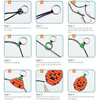 SUNNYCLUE 1 Box DIY Make 9PCS Halloween Theme Bead Pets Kit 8mm Pony Beads Assortment Box Set with Keychain, Keyring & Lanyard Clips, Instruction - color: 8mm Pony Beads Kit Halloween Themed