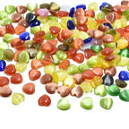 39pcs 10mm Mixed Colors Cat's Eye Heart Stone Loose Gemstone Beads Semi-Precious Craft Supplies for DIY Jewelry Making - color: Heart10mm Mixed Colors