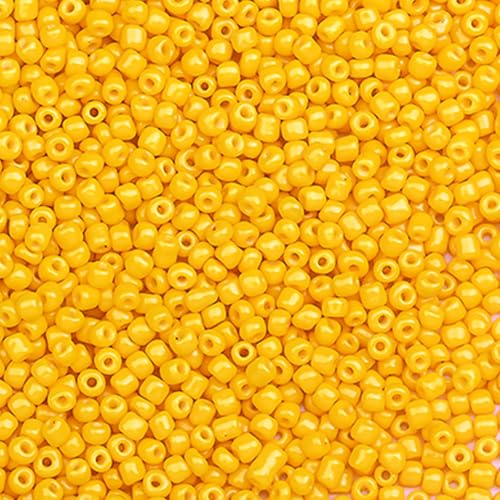 2000pcs Glass Seed Beads Bulk, 4mm 6/0 Mini Pony Spacer Small Individual Color Seed Beads for DIY Bracelet Necklaces Wrist Jewelry Making, Orange-Yellow - color: Orange-Yellow