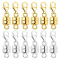 Magnetic Necklace Clasp with Lobster Clasp 18K Gold and Silver Magnetic Jewelry Clasps for Necklaces Extender Bracelet Clasps and Closures - color: 12Pcs | 6Gold & 6Silver