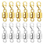Magnetic Necklace Clasp with Lobster Clasp 18K Gold and Silver Magnetic Jewelry Clasps for Necklaces Extender Bracelet Clasps and Closures - color: 12Pcs | 6Gold & 6Silver