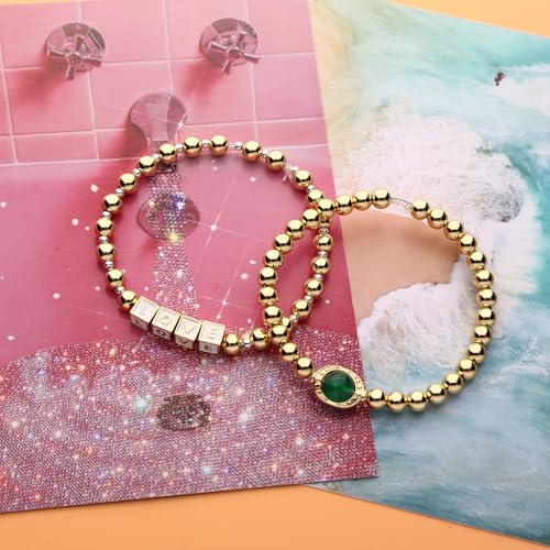 270pcs 6mm 18K Gold Filled Round Ball Beads for Jewelry Making - Gold Spacer Beads for Bracelets, Necklaces, Earrings - color: 6mm-270pcs
