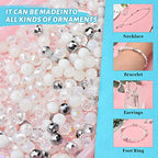 Crystal Rondelle Beads for Jewelry Making,1000pcs Briolette Glass Beads Plated Color Round Spacer Beads for DIY Bracelets,Necklaces,Earrings(4,6,8mm) - color: White