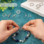 54 Pcs Antique Silver Toggle Clasps Alloy OT Toggle Jewelry Clasps Flower & Ring & Heart T-Bar Closure Clasp Fastener IQ End Connectors for DIY Necklace Bracelet Jewelry Making - color: Alloy-Heart/Flower/Ring
