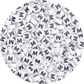 100Pcs Letter Beads - 4x7mm White Round Acrylic Alphabet Beads for Jewelry Making DIY Bracelets, Necklaces & Key Chains - color: M 100Pcs