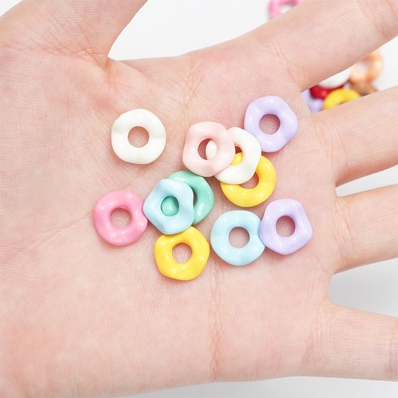 30 PCS 1/2" Dopamine Wave Chunky Hole Bakeware Acrylic Beads Handmade Jewelry DIY Loose Beads,Color May Vary