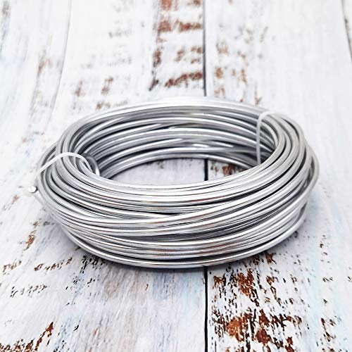 INSPIRELLE 9 Gauge 42 Feet Silver Aluminum Craft Wire Bendable Metal Wire for Jewelry Craft Making - color: Silver, size: 9 Guage (3.0mm)