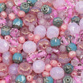 1.8 oz (50g) Gentle Mix of Faceted Fire Polished Czech Glass Beads (Round, Rondelle etc) 4-8mm, Light Pink - color: Pink Mix MIX07, size: 50 g