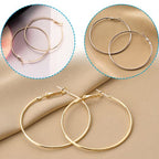 Hoop Earring Findings Stainless Steel Earrings Beading Round Earrings Hypoallergenic Hoop Earrings Open Beading Hoop for Jewelry Making DIY Crafts Art Creation (50mm) - color: 50mm