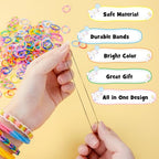 INSCRAFT Rubber Band Refill Kit: 18,950+ Rubber Bands in 37 Colors, S-Clips, Beads, Backpack Hooks, Tassels and More, DIY Friendship Bracelet Making Kits, Christmas Birthday Gift for Kids