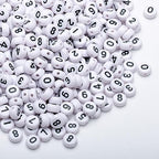 1000pcs Acrylic Number Beads 0-9 Round Number Beads 4x7mm Mixed Number Beads for Jewelry Making and DIY Bracelets, Necklaces, Key Chains (White/Black) - color: Black-White