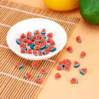 50PCS Handmade Polymer Clay Beads Watermelon Slice Loose Beads Fruit Theme Spacer Beads for DIY Bracelet Necklace Earring Charm Jewelry Making Hole 1.8mm - color: Watermelon Slice