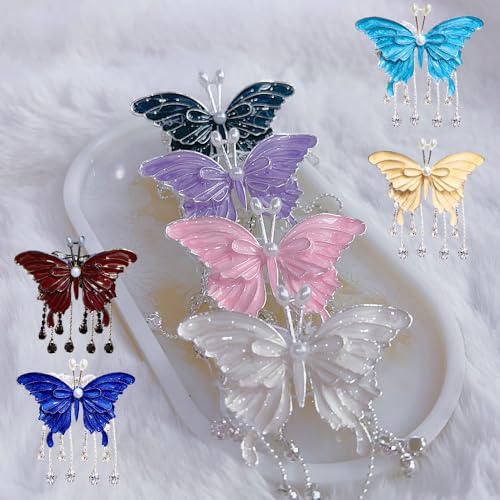 8pcs Butterfly Beads for Pens 64mm Colorful Rhinestone Beads for DIY Bracelet Necklace Earrings Keychain Making - color: 3D Advanced-8pcs