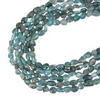 HAAMIIQII Natural Green Apatite Pebble Stone 5-8mm Small Irregular Freeform Tumbled Loose Gemstone Beads for Jewelry Making Strand 15 Inch (45-50pcs) - color: Green Apatite