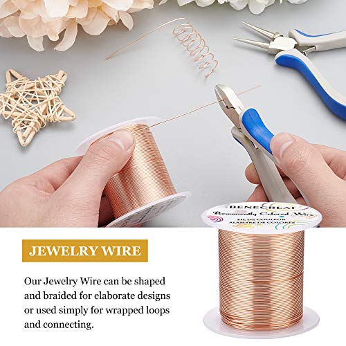 BENECREAT 20 Gauge 32 Yards Jewelry Beading Wire Tarnish Resistant Copper Wire for Beading Wrapping and Other Jewelry Craft Making - color: Copper, size: 20 Gauge
