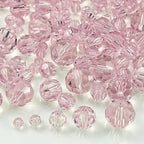 480pcs Crystal Glass Beads 3mm 4mm 6mm 8mm 10mm Round Faceted Glass Spacer Beads for Bracelets Necklace Earring DIY Jewelry Making Craft(Pink) - color: Pink