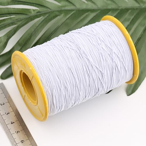 Looconi 2 Rolls 0.5mm Elastic Cord Beading Threads Stretch String Fabric Crafting Cords for Jewelry Making White and Black - size: 0.5mm, style: White&Black