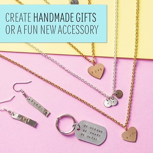 STMT D.I.Y. Hand Stamped , DIY Personalized Stamp Jewelry, Great Teenage Birthday Gift, Unique Handmade Jewelry & Name Plates, Bead Kits for Kids, Teens & Adults Ages 14+ - style: Hand Stamped