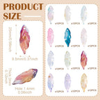 Beadthoven 144Pcs 12 Colors Glass Leaf Beads Mixed Transparent Gold Foil Feather Leaf Bead Charm Colorful Long Leaves Plant Spacers for Necklaces Earrings Key Chains DIY Jewelry Making - color: Feather Leaf Gold Foil