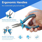 SPEEDWOX 4.5 Inches Flat Nose Pliers for Jewelry Making Smooth Jaw Pliers Wire Bending or Straightening Ring Opening Duck Bill Fine Pliers for DIY Jewelry Making Hobby Projects, MFN5-1393 - style: 5" Flat Nose Plier