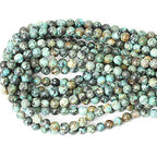 45PCS 8mm Natural African Turquoise Stone Gemstone Round Loose Beads for Jewelry Making DIY Bracelet Necklace Materials 1 Strand 15" - color: African Turquoise Stone, size: 8mm